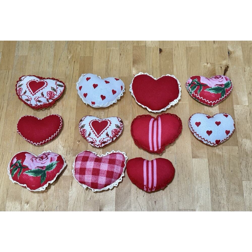 Target Threshold Mixed Pattern Fabric Hearts Bowl Filler Accent Valentines 11 Pc